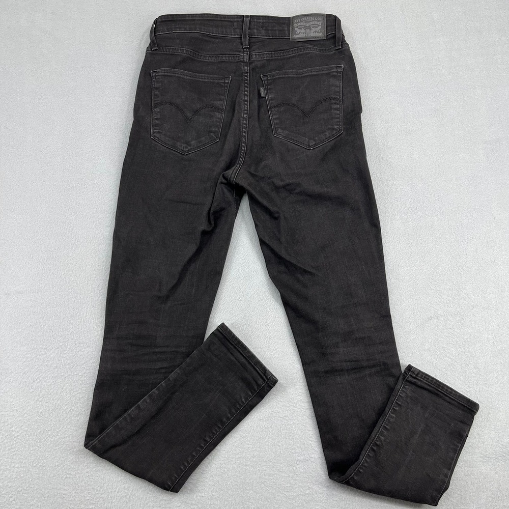 Levis 721 High Rise Skinny Jeans Womens 28 Black Denim Pants‎ - Picture 10 of 13